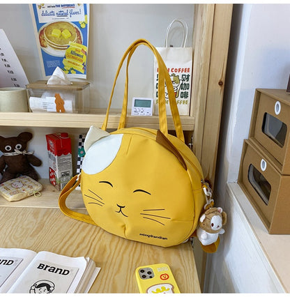 Cute Cartoon Cat Messenger Bag Yellow