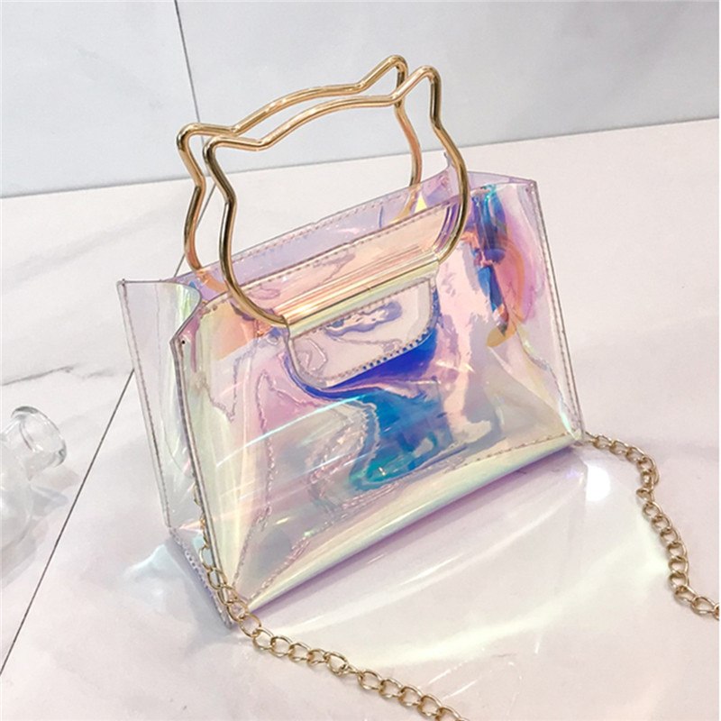 Cat Holographic Style Tote Bag Colorful