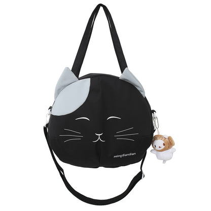 Cartoon Cat Messenger Bag Black