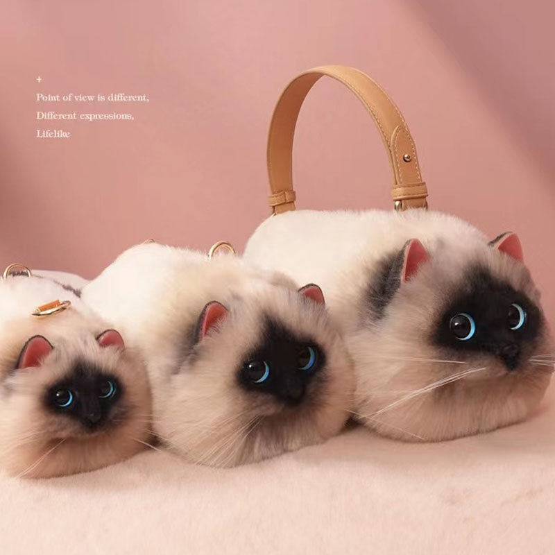 Siamese cat kitten bag handbag purse lifelike size