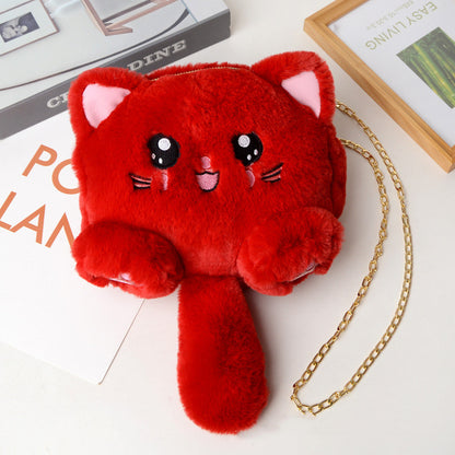 Furry Tailed Kitten Bag Red Color