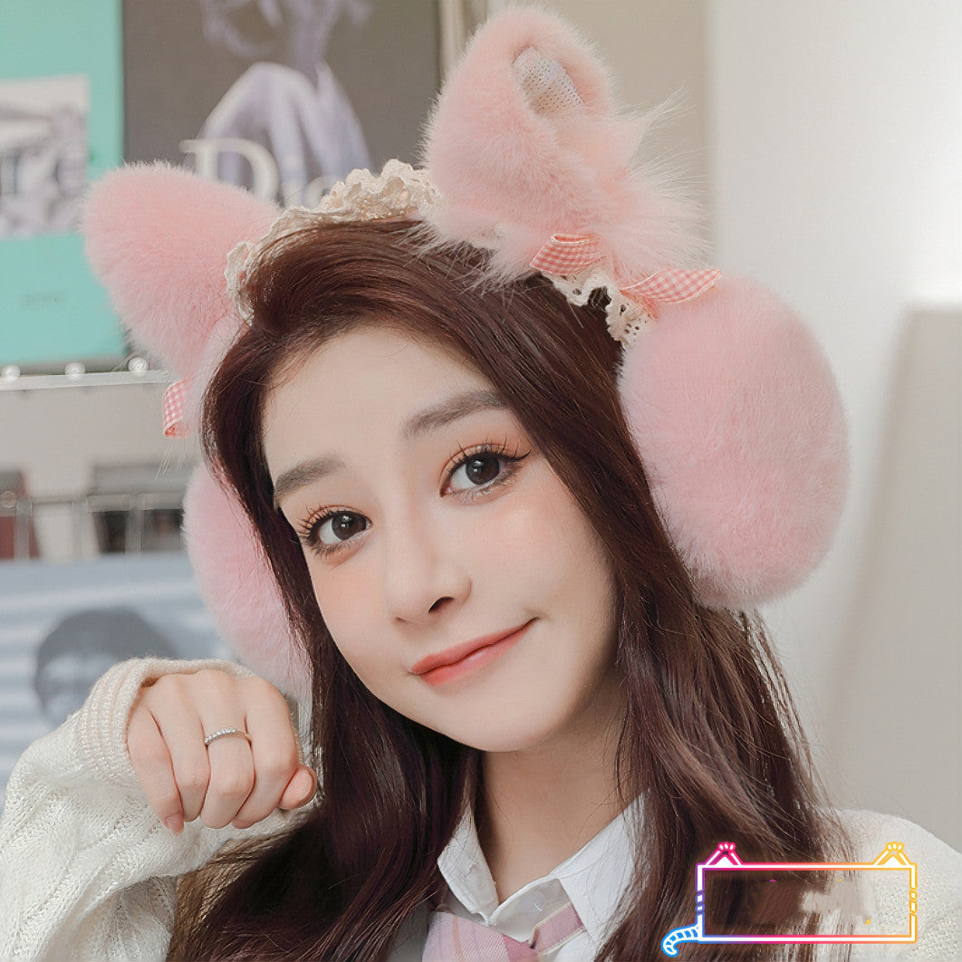 Cat Ear Windproof Earmuffs Pink