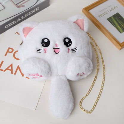 Furry Tailed Kitten Bag White Color