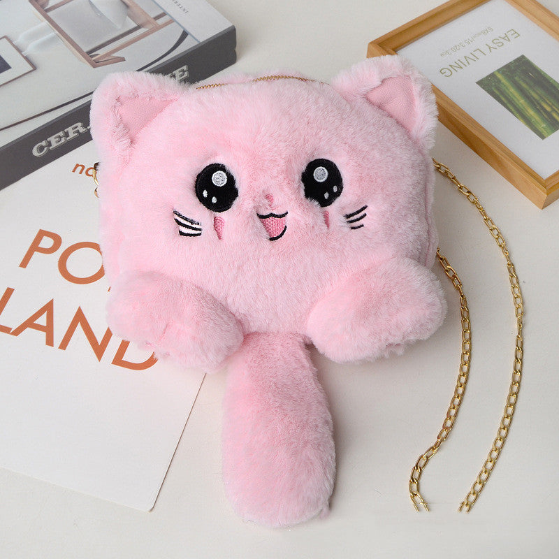 Furry Tailed Kitten Bag Light Pink Color