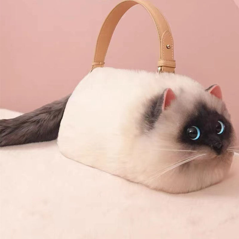 Siamese cat kitten bag purse left