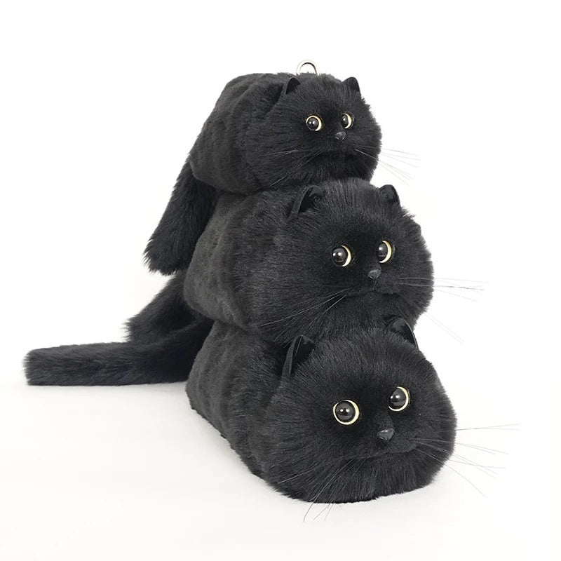 Black cat kitten bag stuffed animal purse sizes